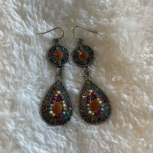 Multi color beaded earrings